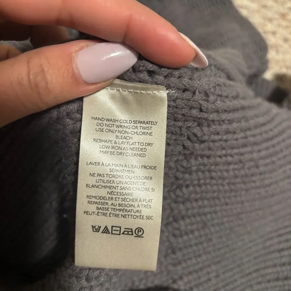 Free People Alli V-neck oversized Sweater Gray- Size XS